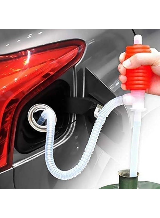 مضخة يدوية لنقل الزيت  والبنزين والديزل والوقود والماء والسوائل مع أنبوب مرن، جهاز شفط محمول للسيارة والدراجة النارية والمنزل والمرآب والسفر - Image 1