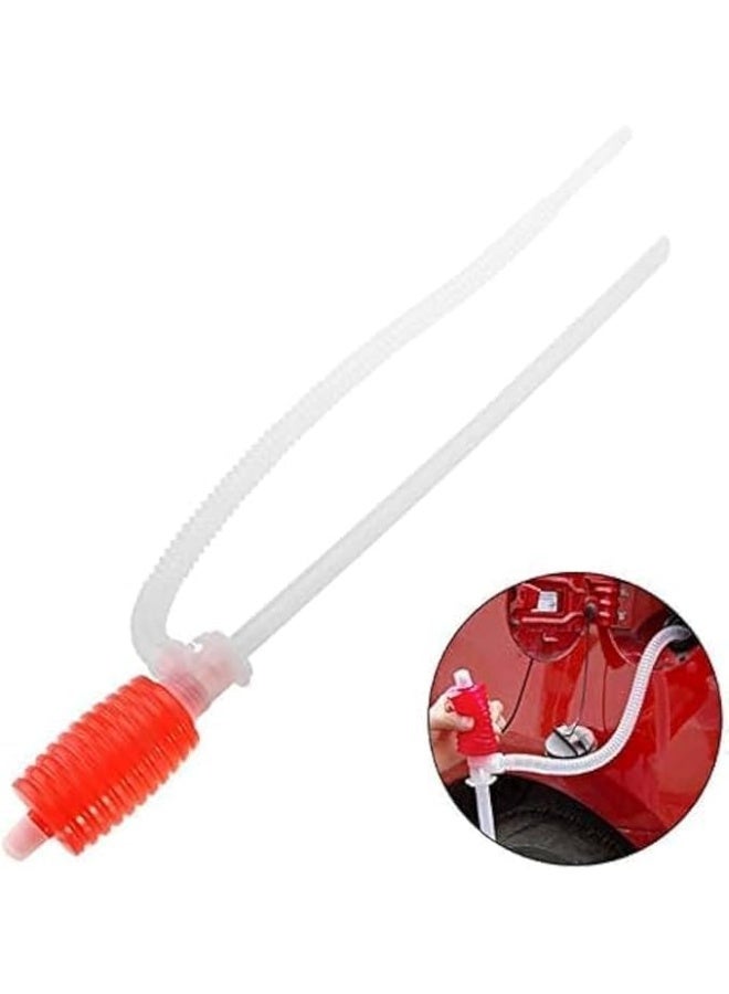 مضخة يدوية لنقل الزيت  والبنزين والديزل والوقود والماء والسوائل مع أنبوب مرن، جهاز شفط محمول للسيارة والدراجة النارية والمنزل والمرآب والسفر - Image 3