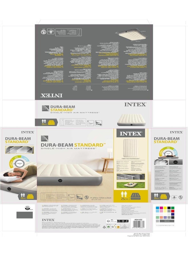 INTEX 64102 Deluxe Single High Air Bed, Double(137 x 191 x 25 cm) fiber White/Grey 190.5 x 137.1cm - Image 4