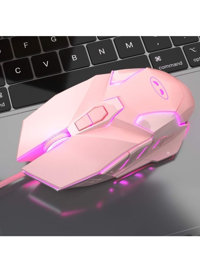 MageGee Gaming Mouse Wired G10, 7 Colors Breathing LED Backlit Pink Gaming Mouse, 6 Adjustable DPI (up to 3200 DPI), Ergonomic Optical Computer Mouse with 7 Buttons for Windows - Image 2
