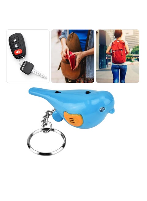 Anti-lost Key Device, Keys Finder, Bird LED Whistle Key Finder, Intelligent Voice Control Keychain (Blue)