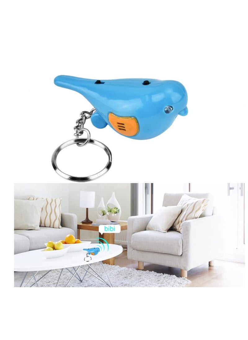 Anti-lost Key Device, Keys Finder, Bird LED Whistle Key Finder, Intelligent Voice Control Keychain (Blue)
