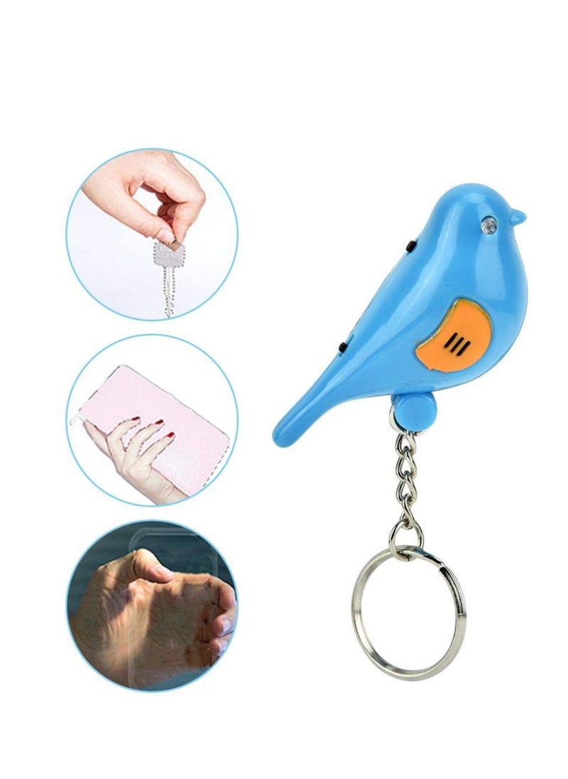 Anti-lost Key Device, Keys Finder, Bird LED Whistle Key Finder, Intelligent Voice Control Keychain (Blue)