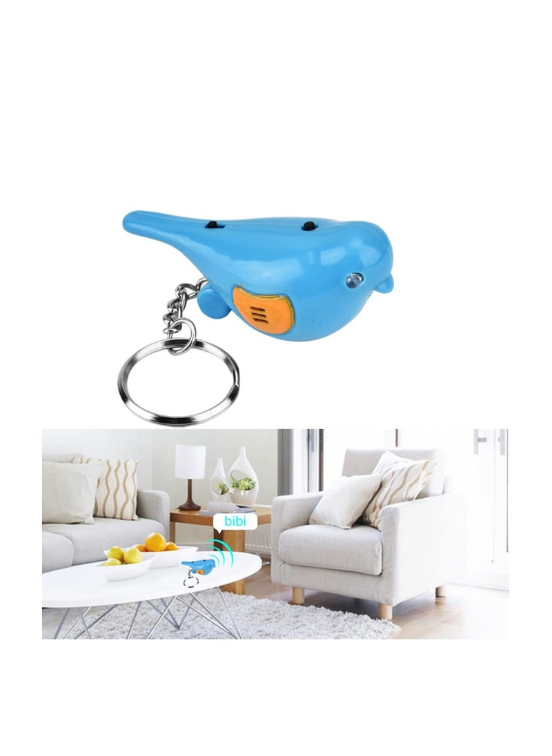 Anti-lost Key Device, Keys Finder, Bird LED Whistle Key Finder, Intelligent Voice Control Keychain (Blue)
