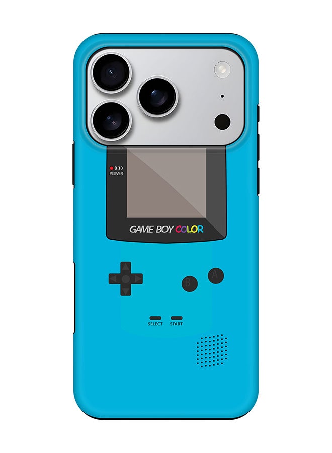 Stylizedd Tough Pro Magnetic Case for iPhone 17 Pro, Dual Layer hybrid PC + TPU Mobile Cover Matte - Gameboy Color - Blue - Image 1