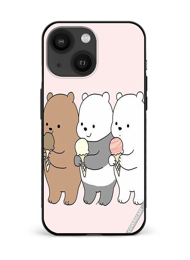 Protective Case Cover For Apple iPhone 13 Cute Bears Design Multicolour