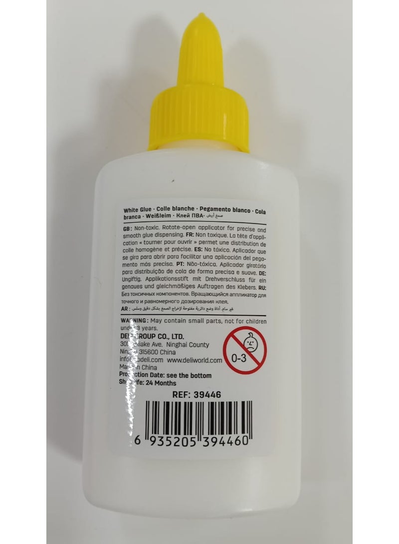 Deli 39446 White Glue - 80ml, Non-Toxic, Washable, White - Image 2