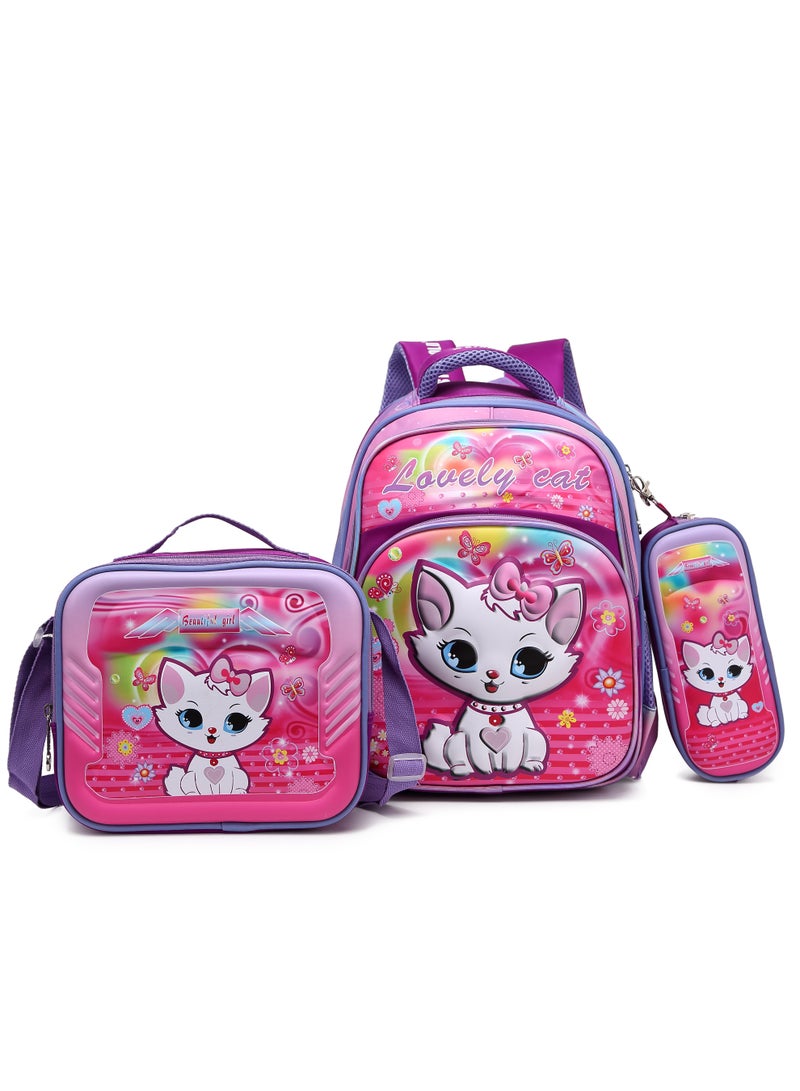 Stargold Baby Backpack 3Pcs Combo For Baby Girl With Adjustable Strap For School 14 Inch 