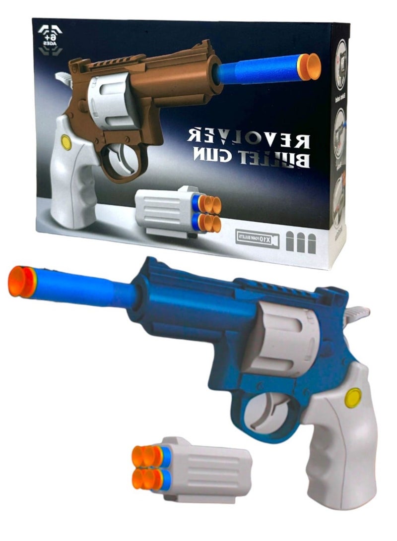 Toy Box Gun Revolver Soft Bullet Gun Airsoft Pistol Gun Toy Assorted Mix Color - Image 1