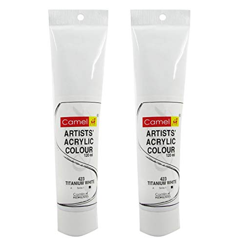 Camlin 423 Acrylic Finish Colour Tubes, White 120ml - Image 1
