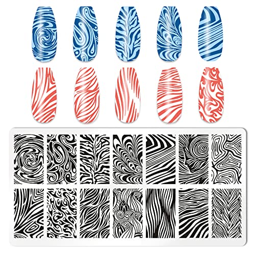 HYWWPFLAY 5Pcs Nail Stamping Plates Leopard Print Nail Stamps Nail Art Stamping Plates Nail Stencils Nail Plate Template Nail Art Stamping Kit Nails Accessories with 1 Nail Stamper 1 Scraper - Image 5