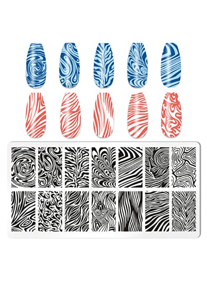 HYWWPFLAY 5Pcs Nail Stamping Plates Leopard Print Nail Stamps Nail Art Stamping Plates Nail Stencils Nail Plate Template Nail Art Stamping Kit Nails Accessories with 1 Nail Stamper 1 Scraper - Image 4