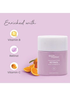 Earth Rhythm Retinol Night Cream Enriched With Vitamin B C & E Clears Clogged Pores Gives Radiant Skin All Skin Type 30Gm  - Image 4