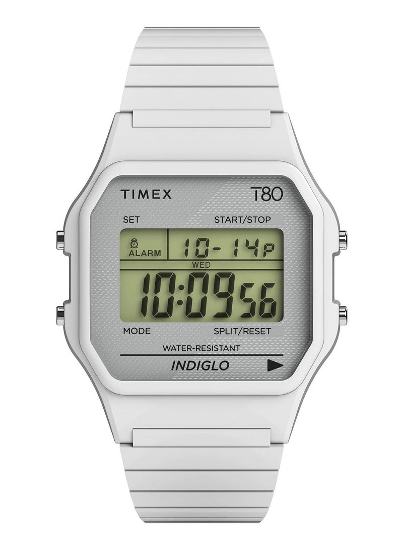 Timex Resin Digital Unisex's Watch With White Stainless Steel TW2U93700 - Image 1