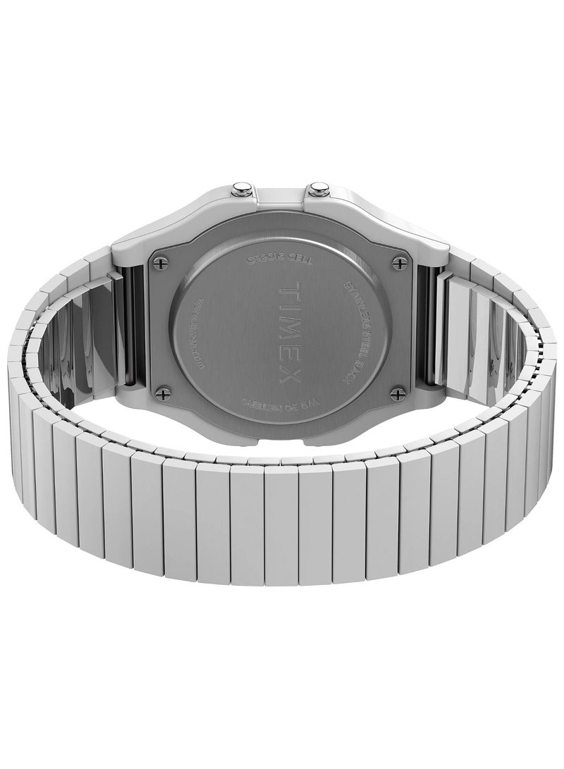 Timex Resin Digital Unisex's Watch With White Stainless Steel TW2U93700 - Image 4