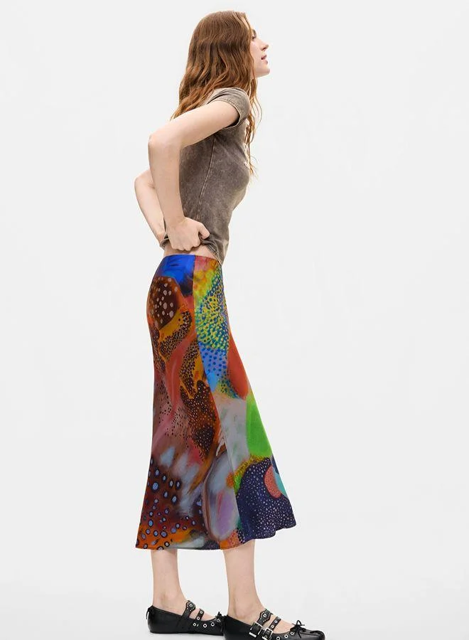 Desigual Multicolour Printed midi skirt for Women | Best Price UAE