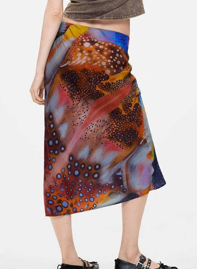 Desigual Multicolour Printed midi skirt for Women | Best Price UAE