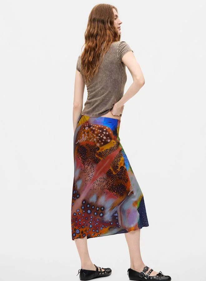 Desigual Multicolour Printed midi skirt for Women | Best Price UAE