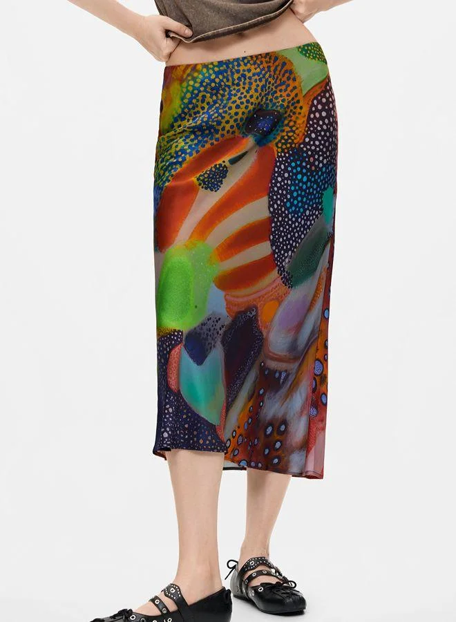 Desigual Multicolour Printed midi skirt for Women | Best Price UAE