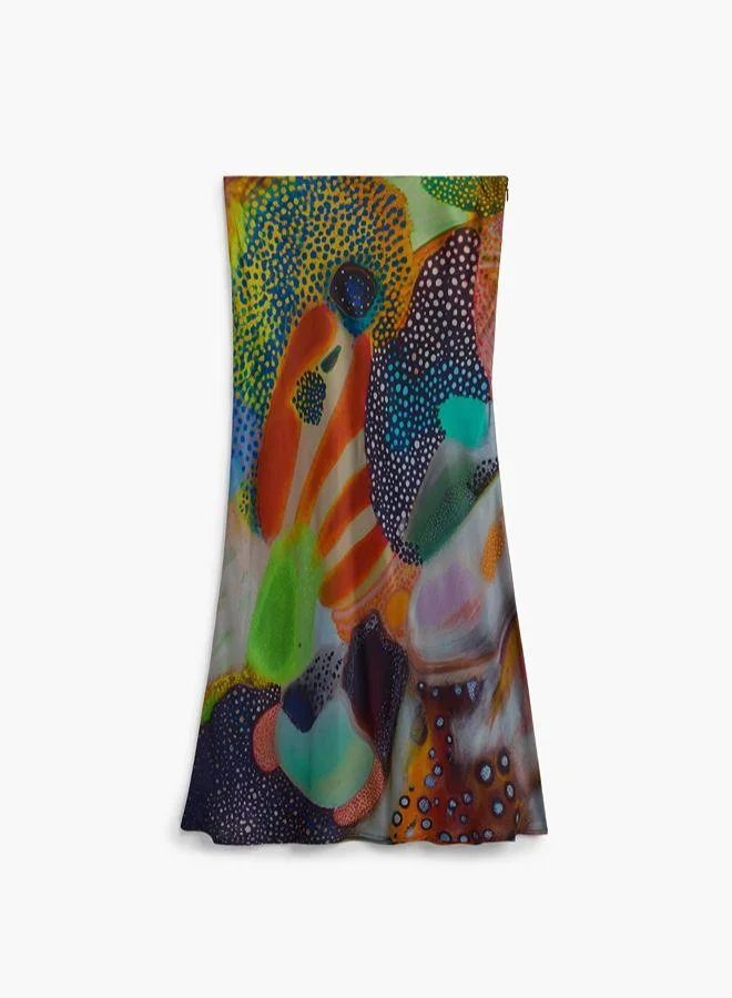 Desigual Multicolour Printed midi skirt for Women | Best Price UAE