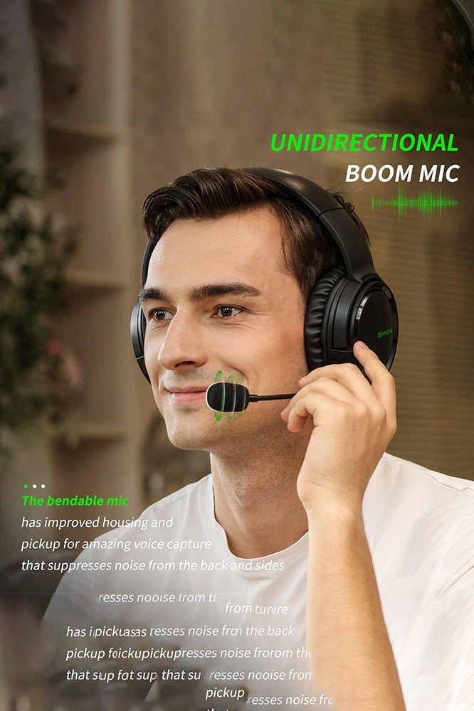 بنيون سماعة ألعاب، سماعات ألعاب سلكية فوق الأذن مع ميكروفون إلغاء الضوضاء لأجهزة NS/PS4/PS5/Xbox/الكمبيوتر اللوحي/iPad - Image 2