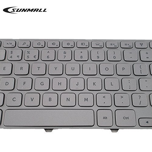 SUNMALL لوحة مفاتيح لابتوب SUNMALL الجديدة مع إطار وإضاءة خلفية متوافقة مع Dell Inspiron 15 7000 7537 P36F سلسلة فضية تخطيط أمريكي - Image 5