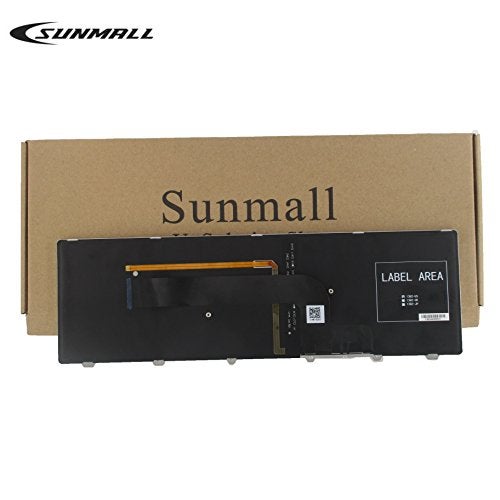 SUNMALL لوحة مفاتيح لابتوب SUNMALL الجديدة مع إطار وإضاءة خلفية متوافقة مع Dell Inspiron 15 7000 7537 P36F سلسلة فضية تخطيط أمريكي - Image 3