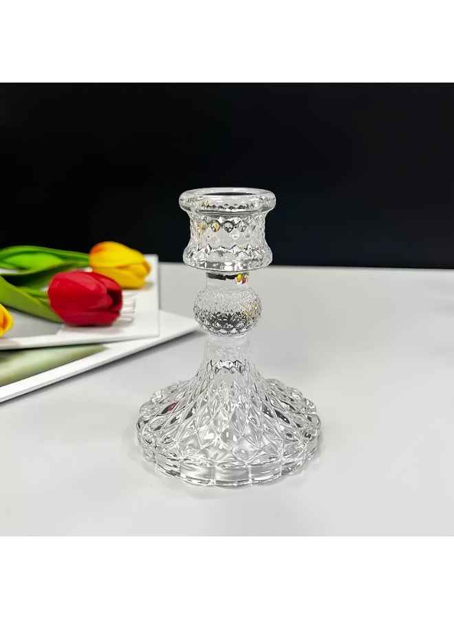 Lee Yon 6-Piece Clear Glass Candlestick Holders, Taper Candle Holders for Formal Events, Wedding, Festival,Church, Party & Festival Decoration - Image 2