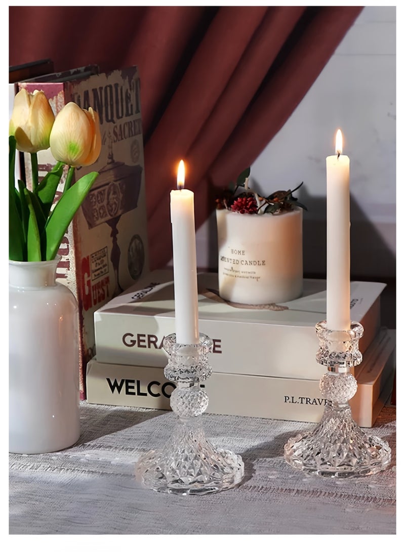 Lee Yon 6-Piece Clear Glass Candlestick Holders, Taper Candle Holders for Formal Events, Wedding, Festival,Church, Party & Festival Decoration - Image 4