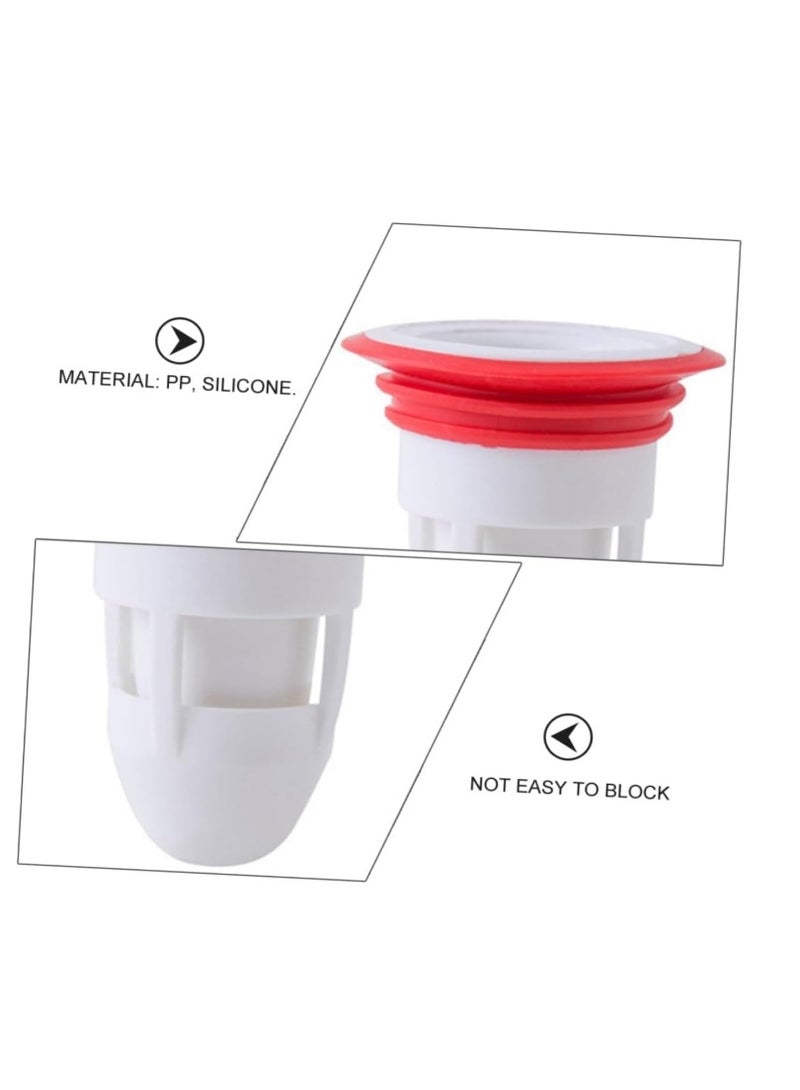 OASIS-TH 4pcs Floor Drain Core Plug Bath Tub Filter Backflow Protector Drain Seal Hose Ring Bath Sink Floor Filter Backflow Floor Drain Preventer Strainer Pp White Silicone Case Sewer  - Image 5