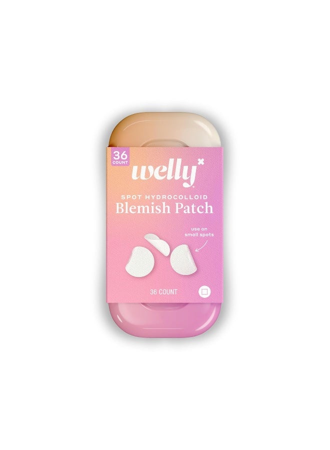Welly Bandages - Face Savers, Hydrocolloid Acne Blemish Patch, Adhesive, Small Spot Shape, Clear - 36 ct - Image 1