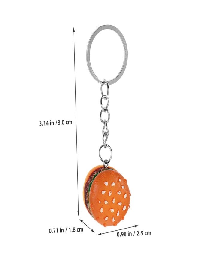DEARMAMY Hamburger Keychains 10pcs Fast Food Cheeseburger Burgers Key Ring Simulation Food Key Pendant Bag Purse Charms for Birthday Party Favor - Image 2