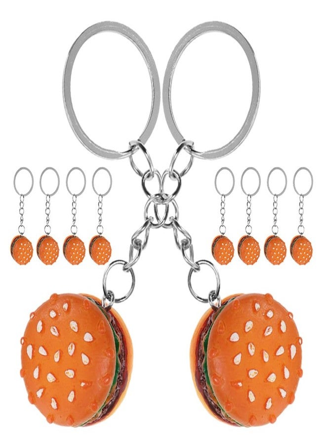 DEARMAMY Hamburger Keychains 10pcs Fast Food Cheeseburger Burgers Key Ring Simulation Food Key Pendant Bag Purse Charms for Birthday Party Favor - Image 1