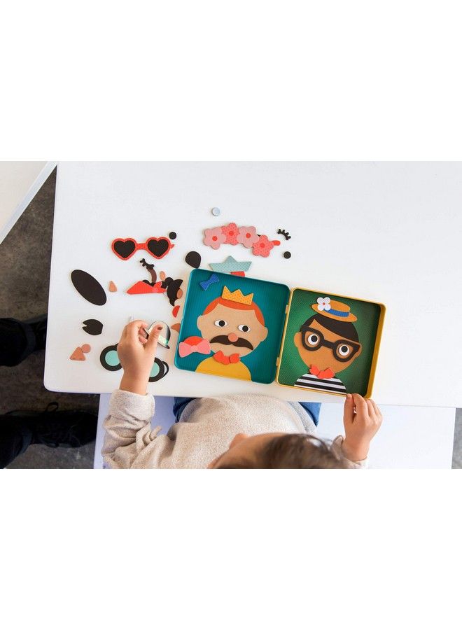 Petit Collage مجموعة ألعاب السفر المغناطيسية للوجه المضحك لعبة ممتعة للعائلات مثالية لـ 2-4 لاعبين أعمار 4+ لعبة سفر للأطفال مع علبة محمولة رائعة تجعلها فكرة هدية رائعة - Image 5