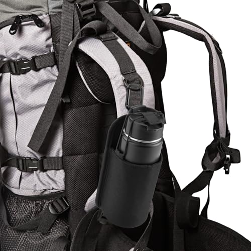 Xxerciz Water Bottle Holder for Backpack Shoulder Strap, Nylon Water Bottle Strap with Drawstring Carabiner, Portable Backpack Attachment Water Bottle Pouch for Hiking Walking Camping - Image 2