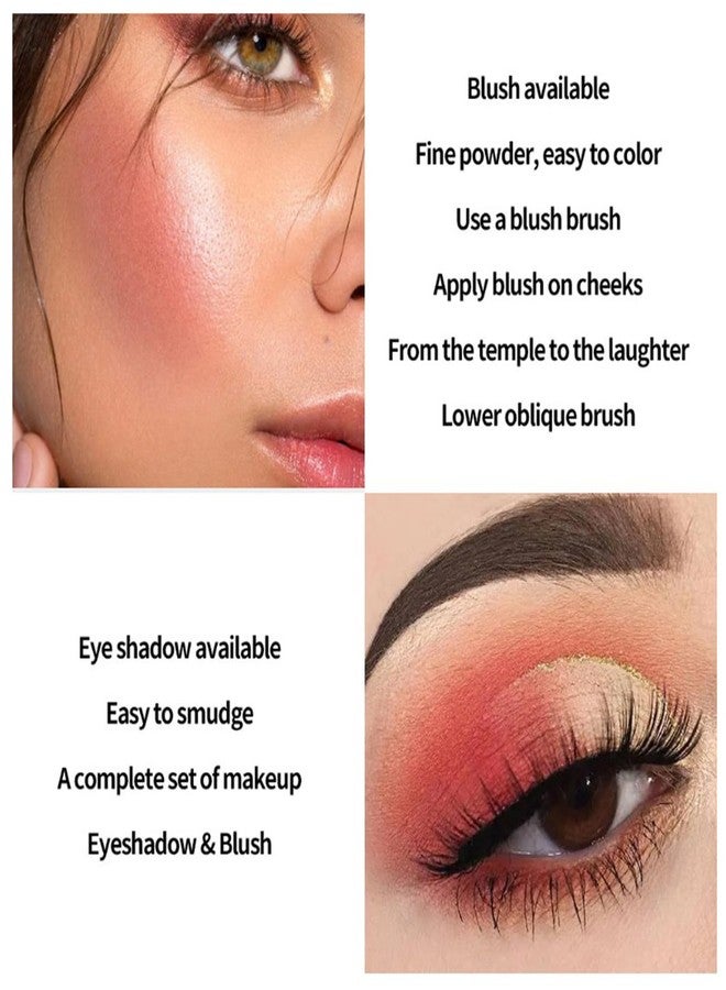 Joyeee لوحة مكياج كاملة للوجه من جوي، 4 في 1 لوحة مكياج صغيرة بلون نود مع هايلايت، برونز، 3 ألوان ظلال عيون، 2 لون بلاشر، فرشاة مزدوجة الجوانب، مسحوق ناعم حريري - Image 4