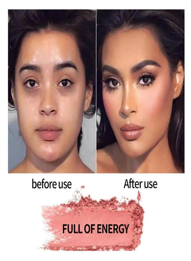 Joyeee لوحة مكياج كاملة للوجه من جوي، 4 في 1 لوحة مكياج صغيرة بلون نود مع هايلايت، برونز، 3 ألوان ظلال عيون، 2 لون بلاشر، فرشاة مزدوجة الجوانب، مسحوق ناعم حريري - Image 5