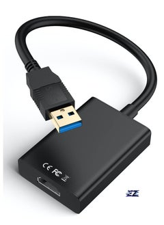 ELTRAZONE USB to HDMI Adapter - HD 1080P Video Graphics Cable for Multiple Monitors, USB 3.0/2.0 to HDMI Audio Video Adapter for PC, Laptop, Projector, Monitor, HDTV - Windows Compatible, Plug & Play, High-Performance for Streaming & Gaming, Multi-Display Support, Seamless Connectivity, Black  - Image 1