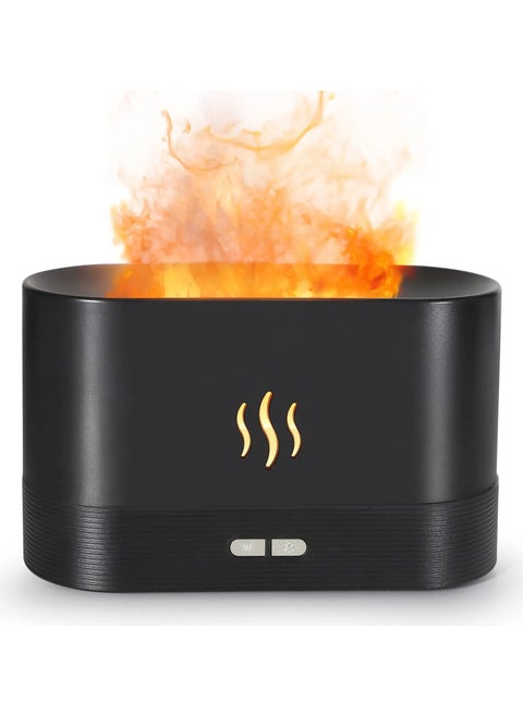 Flame Aroma Diffuser Essential Oil Diffusers With Fire Flame Effect LED Light 3D Flame Ultrasonic Humidifiers For Bedroom & Large Room Ultrasonic Nebulizer Waterless Auto Off