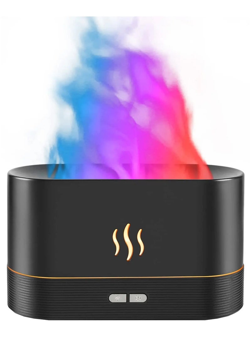 Flame Aroma Diffuser Essential Oil Diffusers With Fire Flame Effect LED Light 3D Flame Ultrasonic Humidifiers For Bedroom & Large Room Ultrasonic Nebulizer Waterless Auto Off