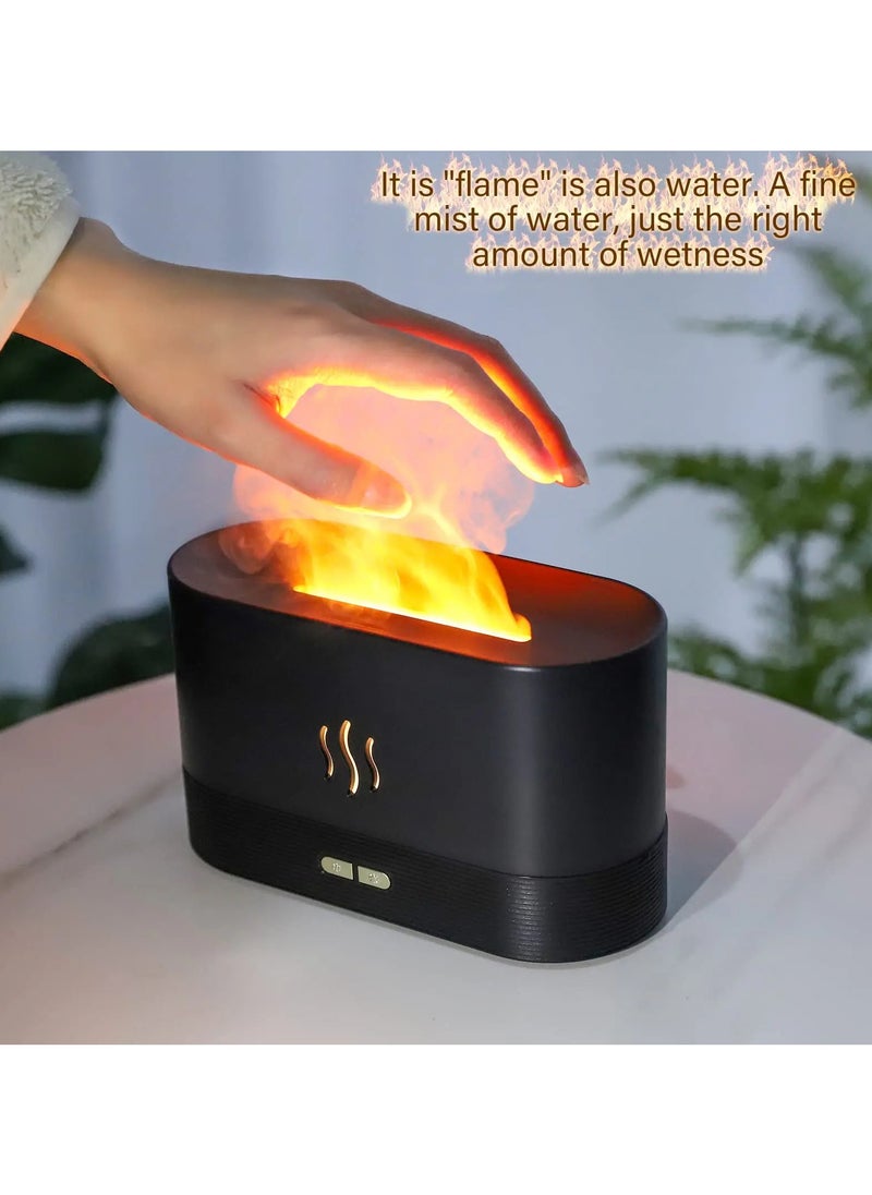 Flame Aroma Diffuser Essential Oil Diffusers With Fire Flame Effect LED Light 3D Flame Ultrasonic Humidifiers For Bedroom & Large Room Ultrasonic Nebulizer Waterless Auto Off