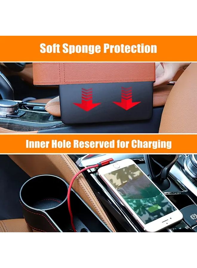 Upgraded 2 Pack Car Seat Gap Organizer In Red Faux Leather Side Pocket With Cup Holder And Phone Slot For Driver And Co Pilot Space Saving Design Fits 98 Percent Of Cars Car Interior Accessories - Image 5