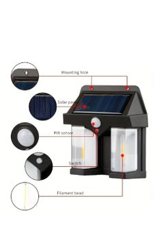 Generic Black Solar Wall Light for Outdoor , Motion Sensor  - Image 2