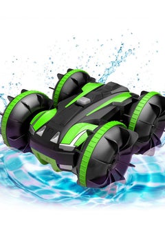 MARGOUN Rc Stunt Car 4WD Remote Vehicle With Double Sided 360 Degrees Rotating Green  - Image 2