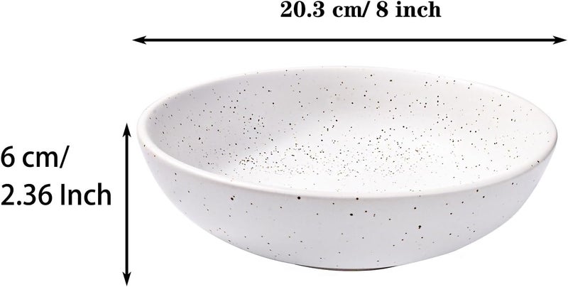 BOSILI 8 Inch White Ceramic Pasta Bowl Set of 2 with 2 Chopsticks for Noodle Soup Bowls Microwave  Dishwasher Safe - Image 5