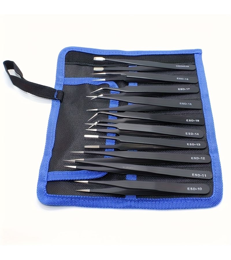 Newly Upgraded Premium Stainless Steel Tweezer Set Ultra Precise Industrial Tools For Electronics