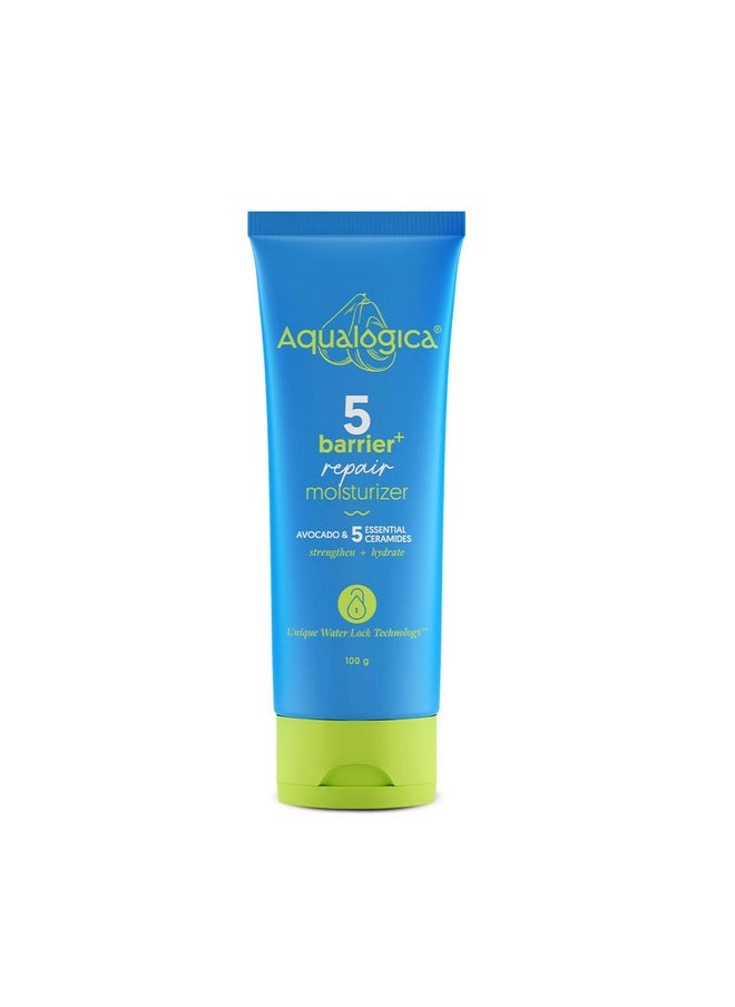 Aqualogica - 5 Barrier+ Repair Moisturizer With Avocado & 5 Essential Ceramides - 100G | Repairs And Strengthens Skin Barrier | Deeply Moisturizes | Non-Sticky & Non-Oily | Suitable For All Skin Types - Image 1