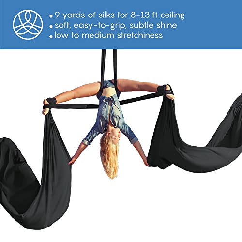 Aum Active Aerial Silks Starter Kit - Durable 9 Yards of Aerial Yoga Hammock with Hardware & Guide - Aerial Swing for Acrobatic Flying Yoga & All Levels (Aerial Rigging Point Up to 13ft) - Image 2