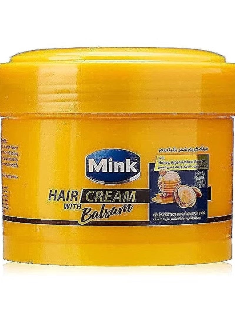 Mink Hair Cream Balsam Honey, Argan and Wheat Germ Oils - 200 ml