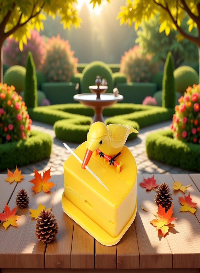 Sluswallow Yellow Woodpecker Toothpick Dispenser, Cute Little Bird Push-Type Automatic Holder Bird Toothpick Dispenser, Box for Home with a Box,Kitchen Decoration - Image 4